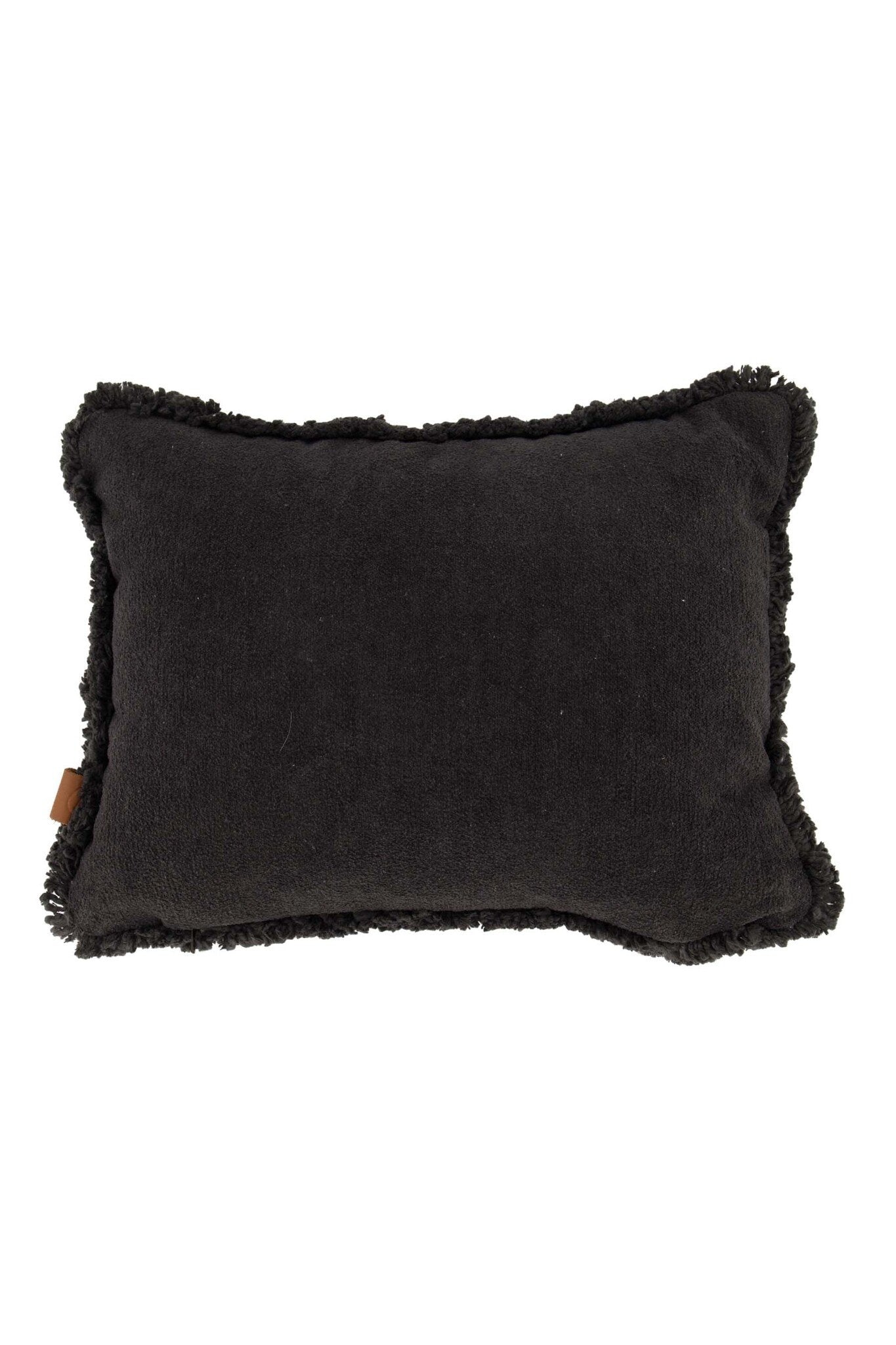 Zusss | Kussen velvet zilver hartje 35x25cm antracietgrijs