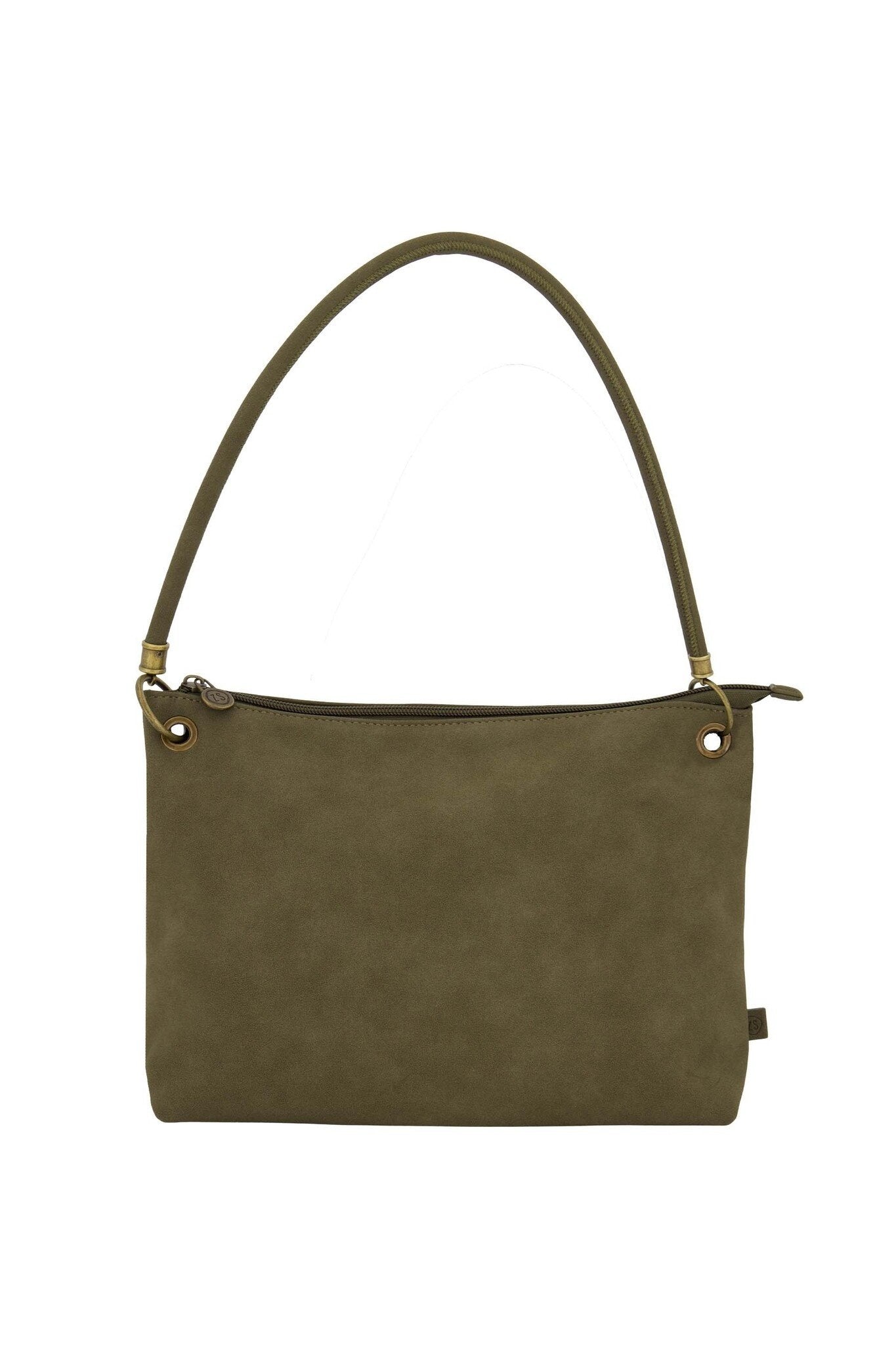 Zusss | Basic schoudertas met hengsel M donkergroen