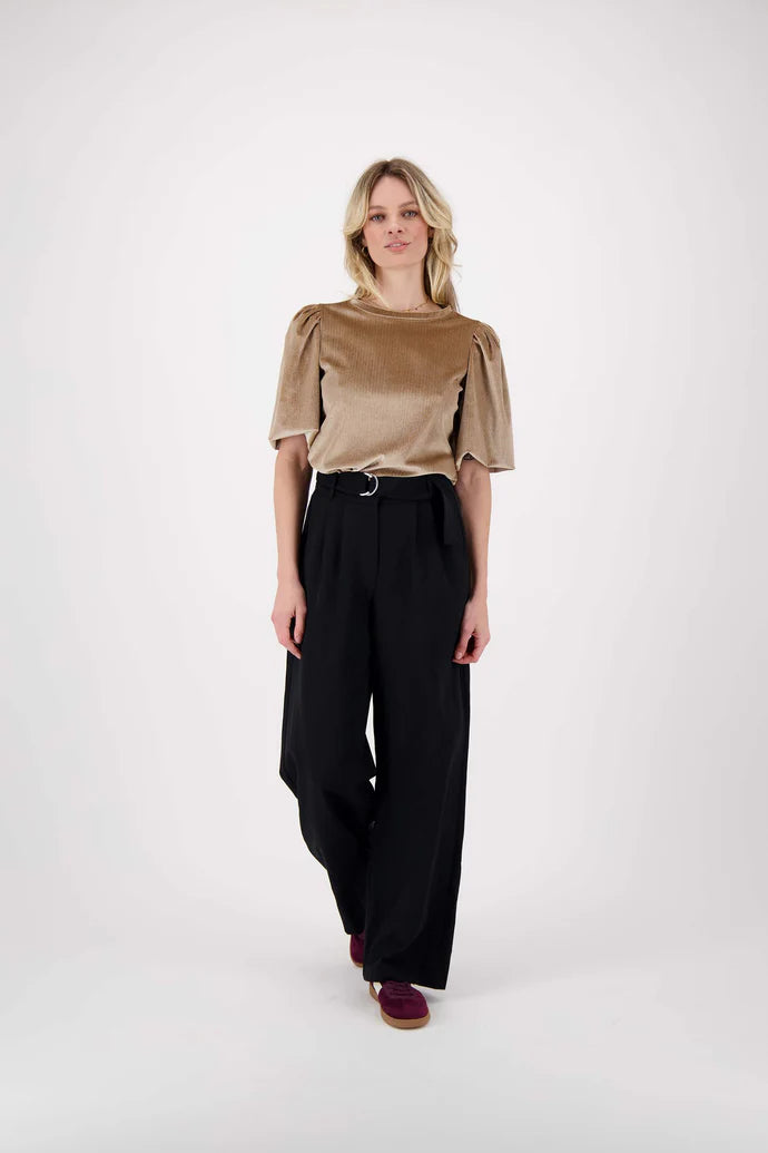 Zusss | Wijde broek met ceintuur zwart