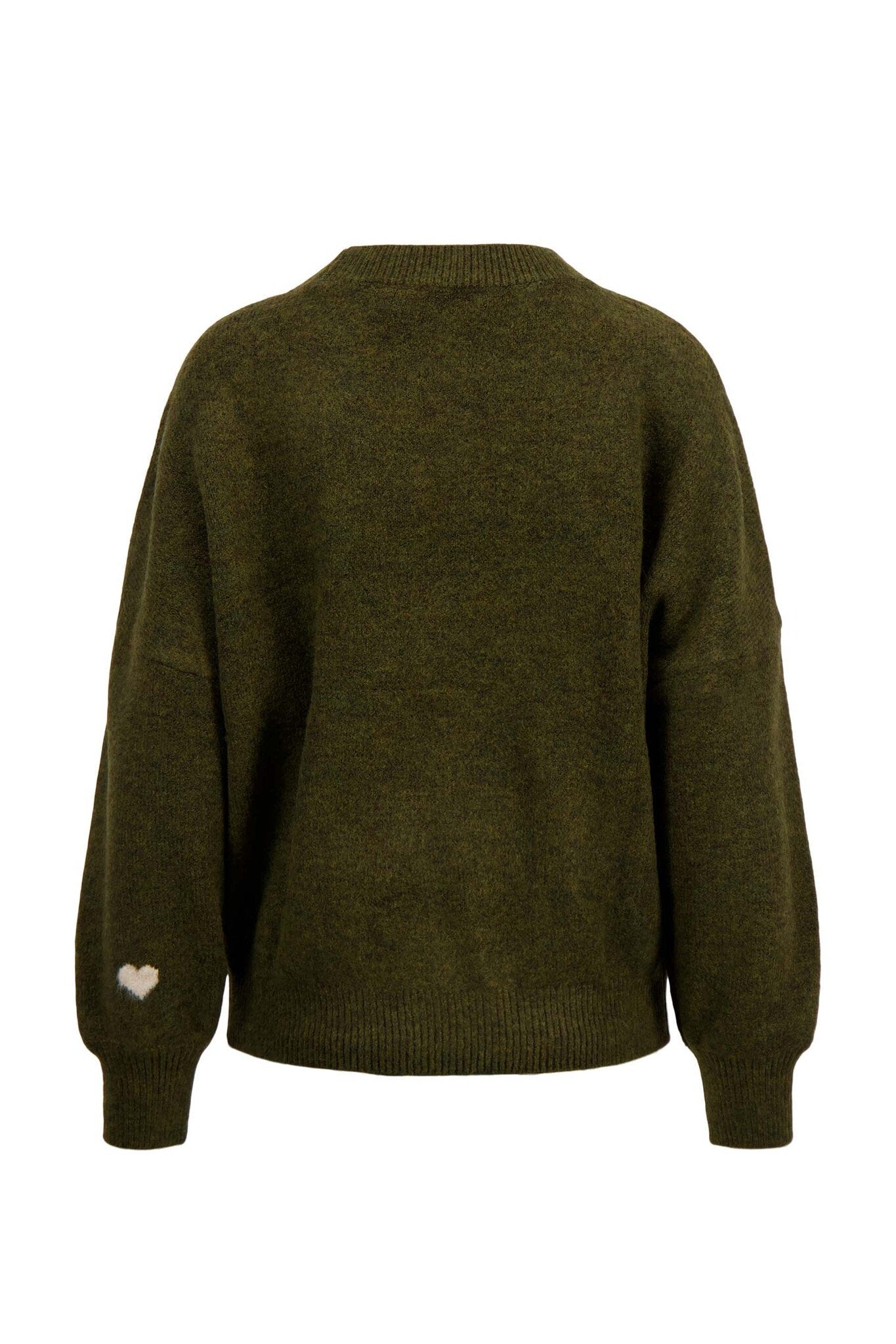 Zusss | Trui met hartje moss green/kit