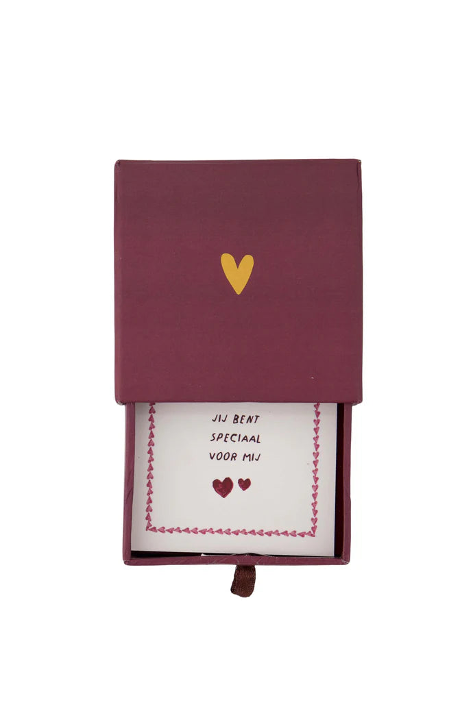 Zusss | Armband hartje in schuifdoosje Speciaal rood