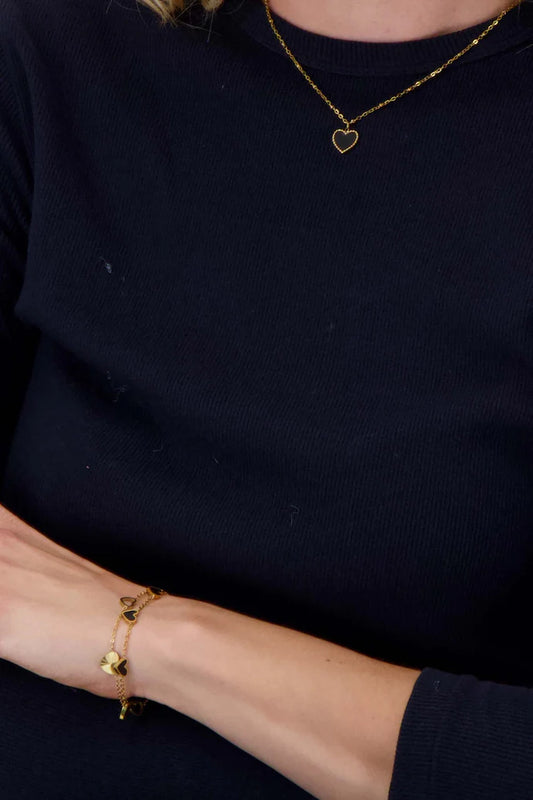 Zusss | Armband mit schwarzen Herzen