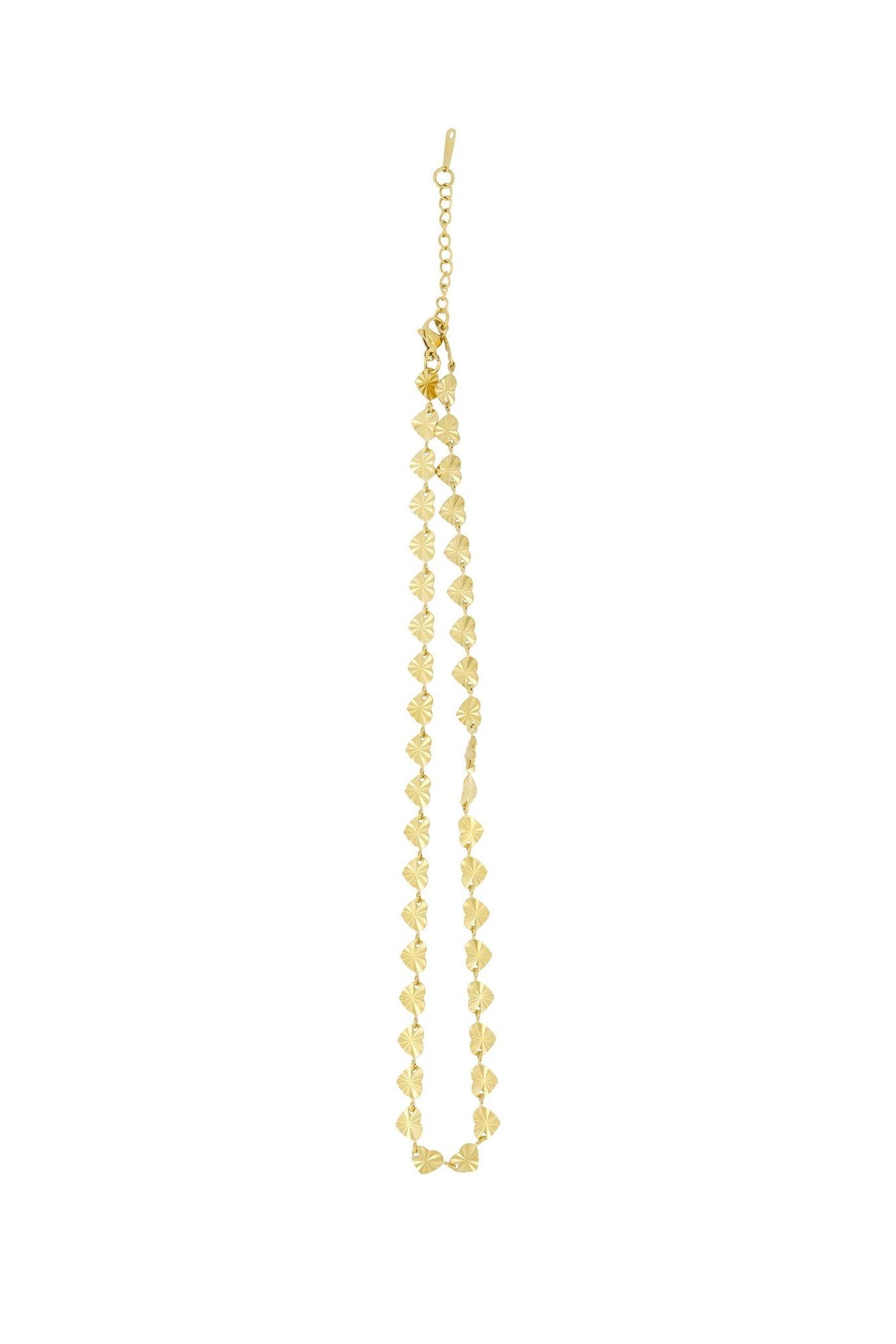 Zusss | Ketting structuur hartjes goud