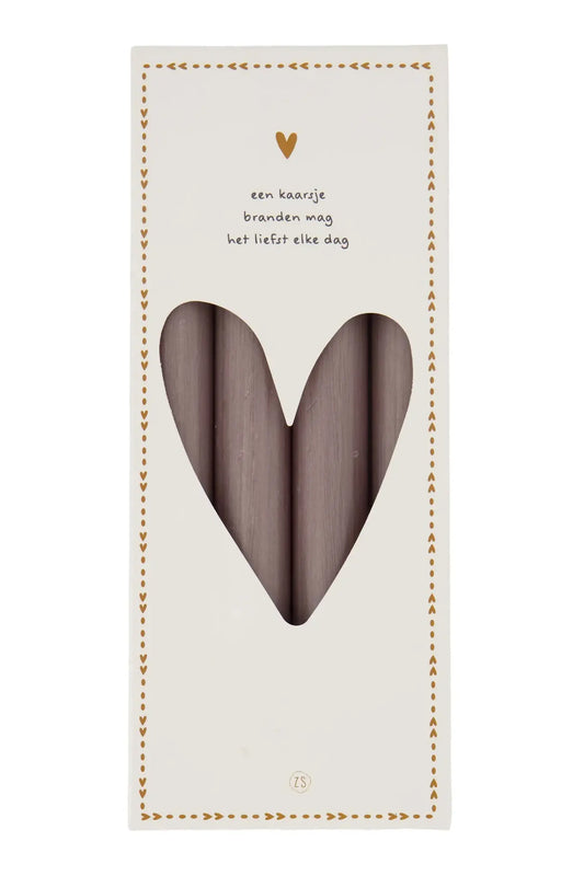 Zusss | Set mit 4 rustikalen Kerzen, 20 cm, sandfarben