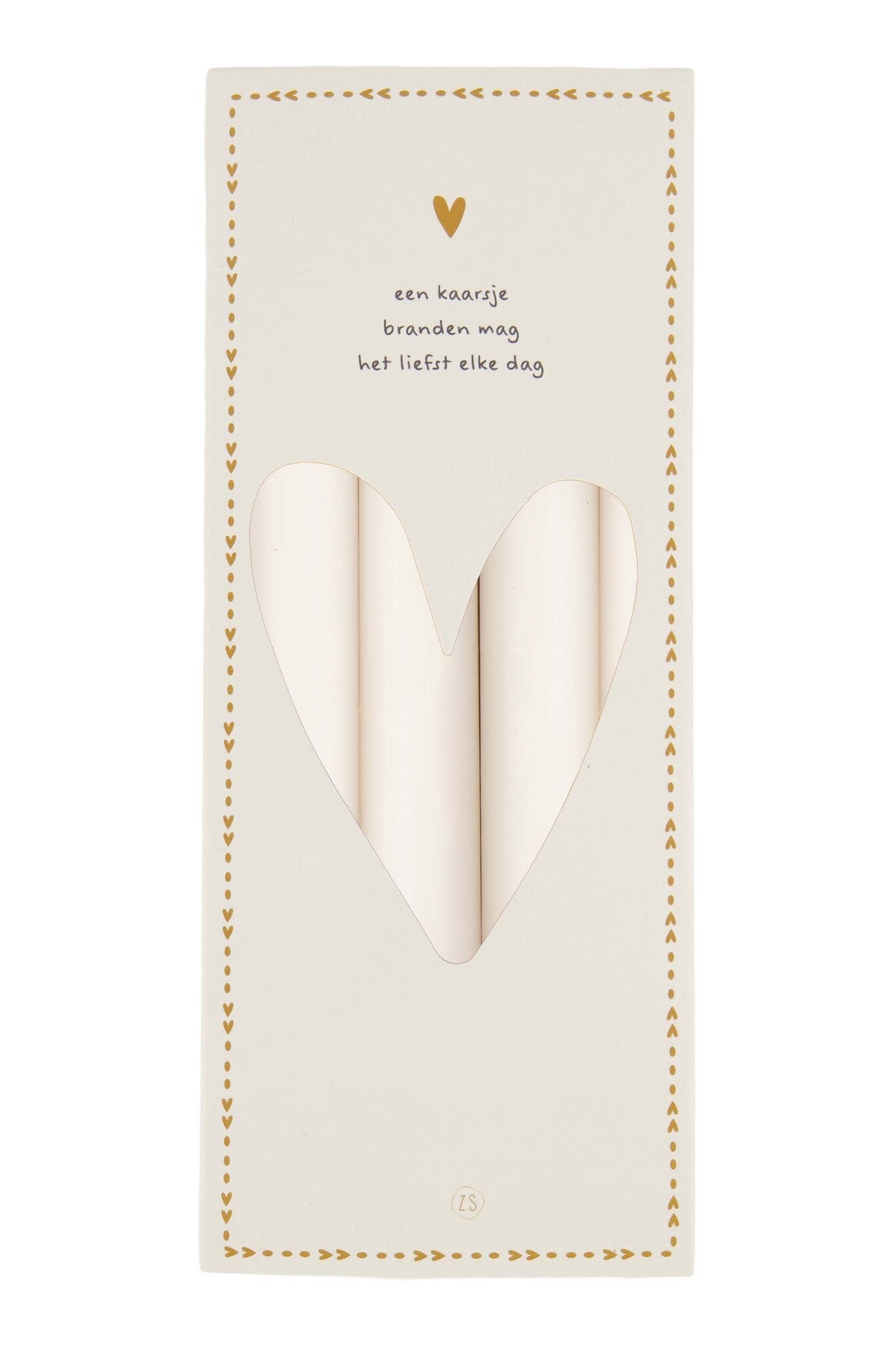 Zusss | Set van 4 rustieke kaarsen 20cm off white