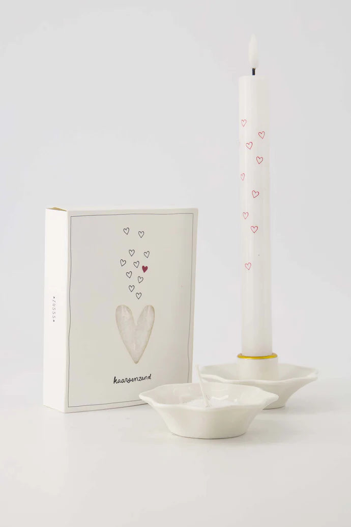 Zusss | Kandelaar keramiek schulp wit