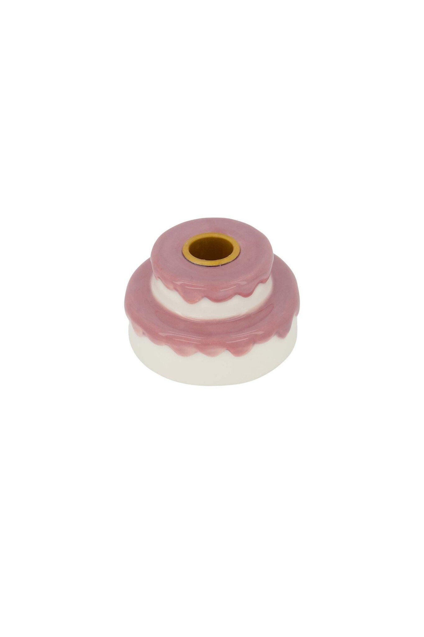 Zusss | Keramik-Kuchenkerzenständer weiß/rosa
