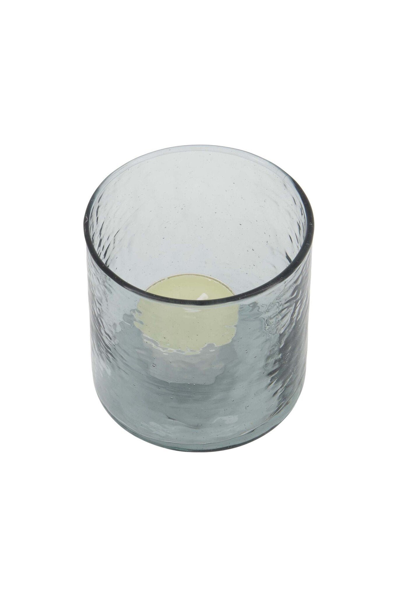 Zusss | Teelichthalter aus gehämmertem Glas, grau