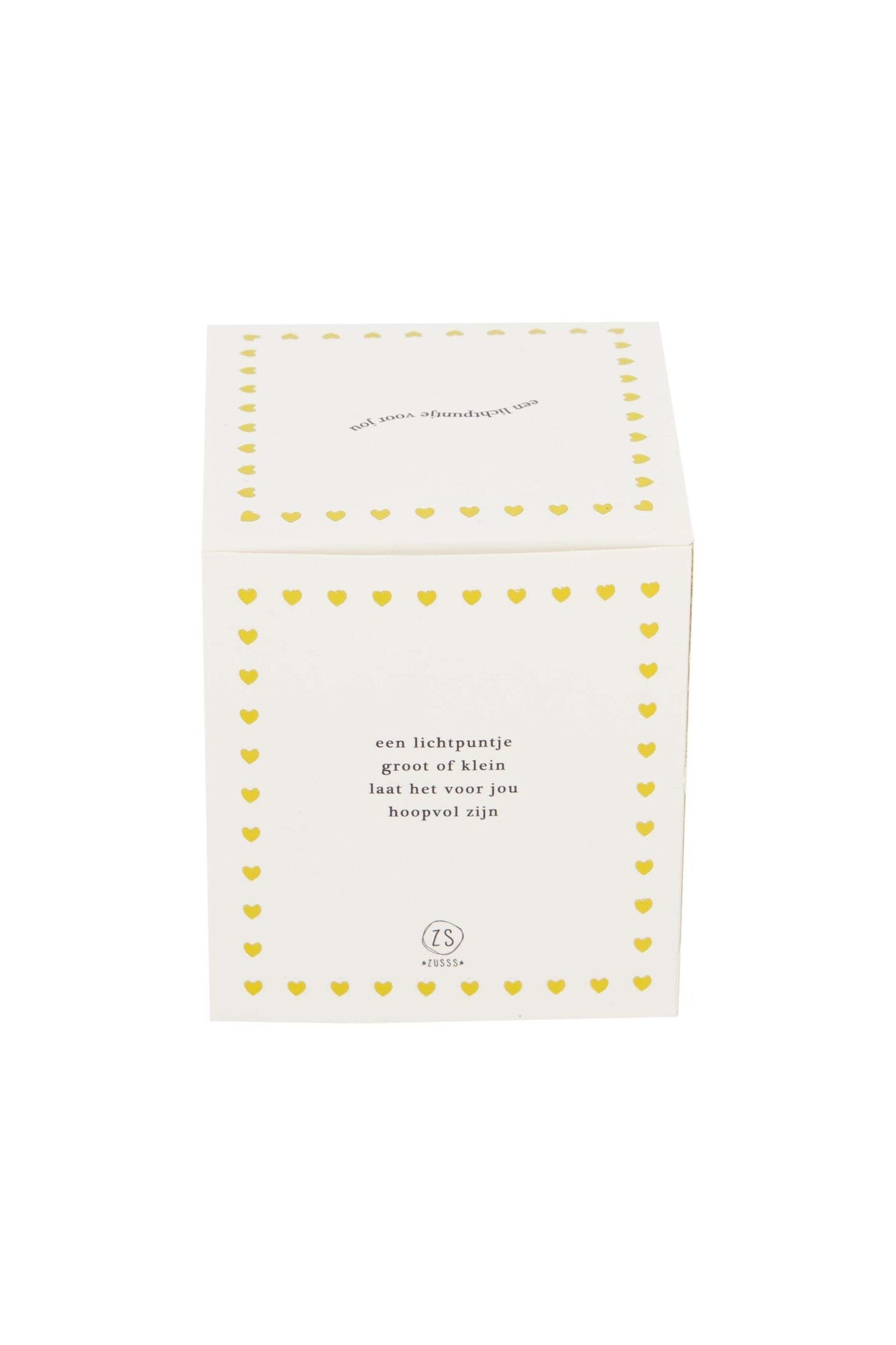Zusss | Geurkaars keramiek in doosje een lichtpuntje hart wit/goud