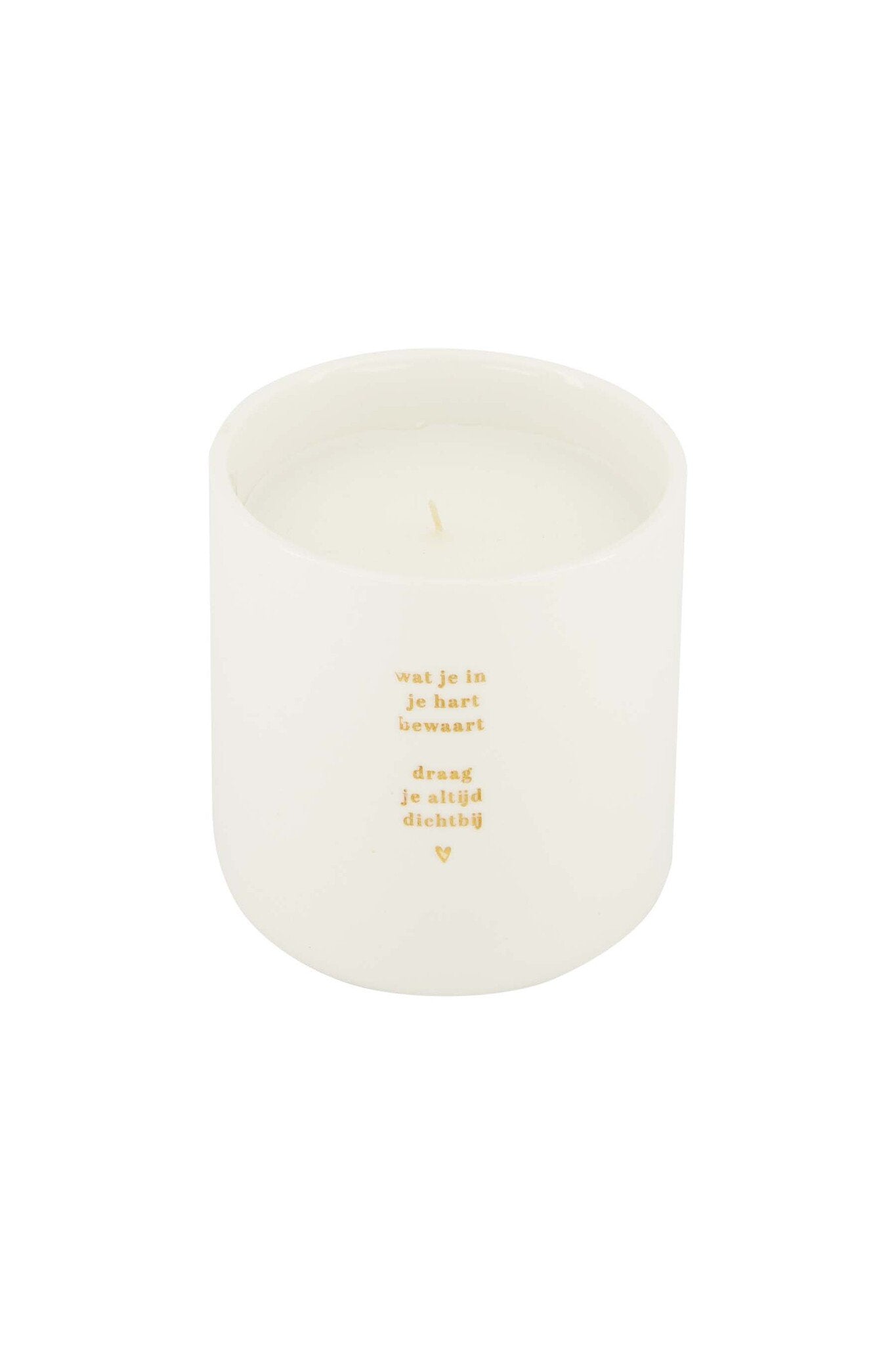 Zusss | Geurkaars keramiek in je hart wit/goud
