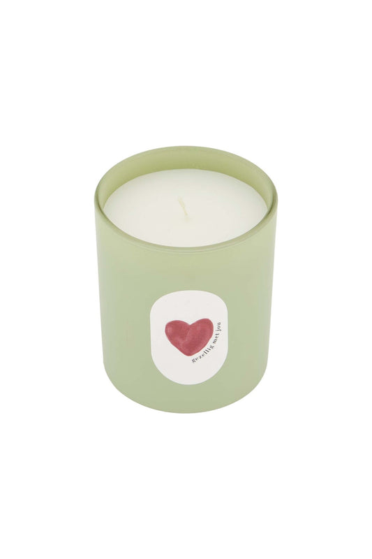 Zusss | Geurkaars glas hartje grijsgroen