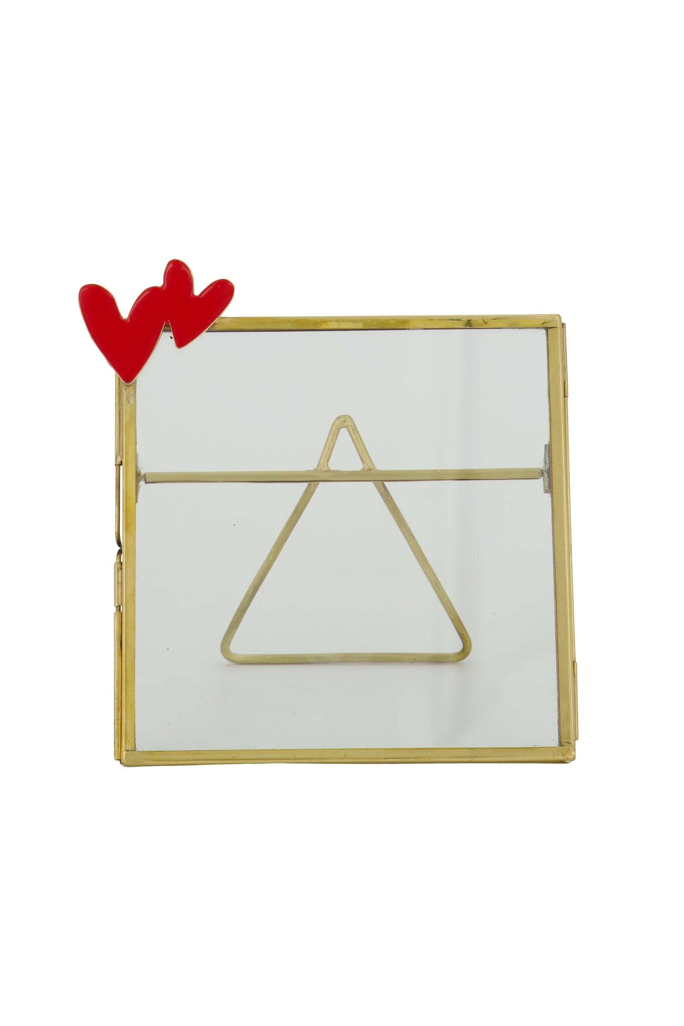 Zusss | Metall-Fotorahmen mit Herzen, rot/gold