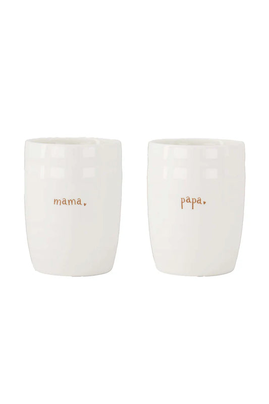 Zusss | Set van 2 mokken mama & papa wit/bruin