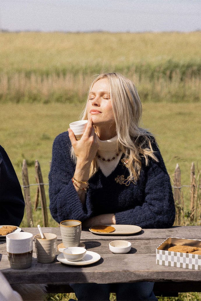 Zusss | Koffiemok kusje grijsblauw