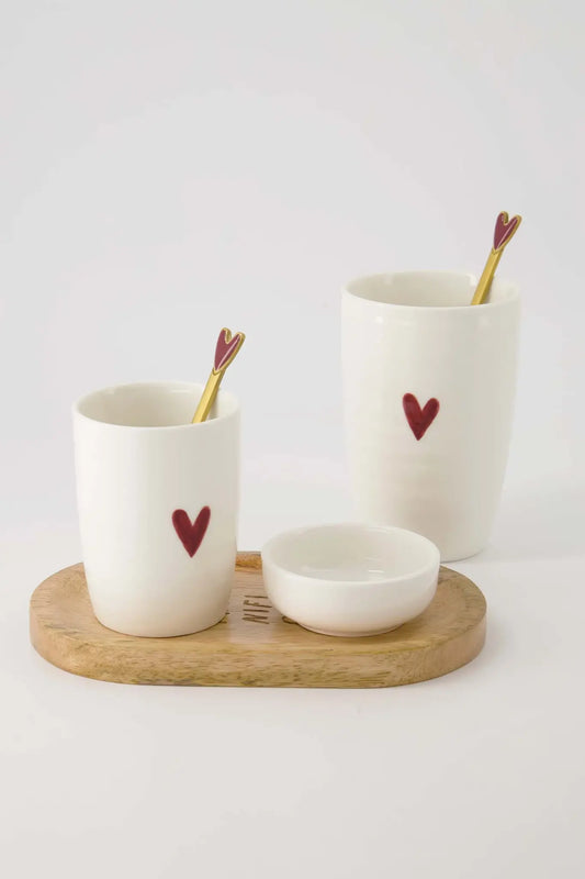 Zusss | Mok L hartje wit/rood