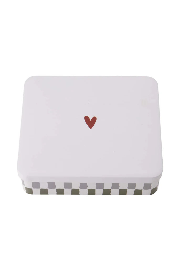 Zusss | Koekblik hartje rood/grijs/groen