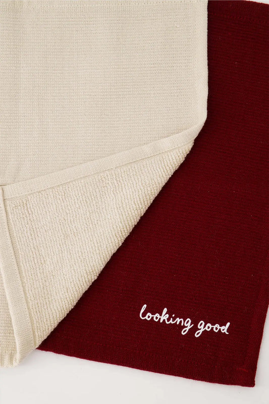 Zusss | Geschirrtücher Herz Sand/Port 2er-Set