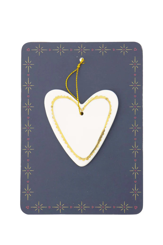 Zusss | Keramik-Herzanhänger für Weihnachten, weiß