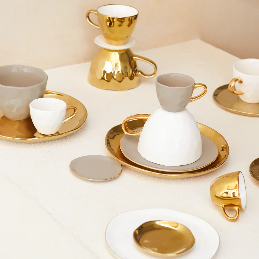 Urban Nature Culture Good Morning bord Ø14 cm goud | Set van 4