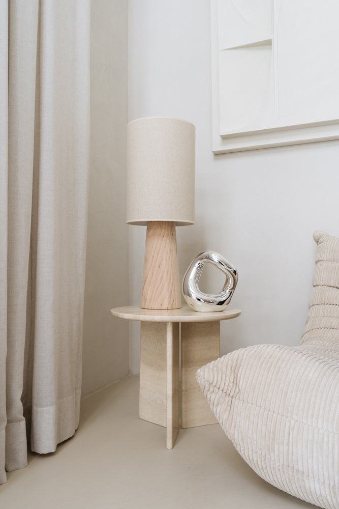 Studio Femme Home Tafellamp Fay Linnen kap en houten voet