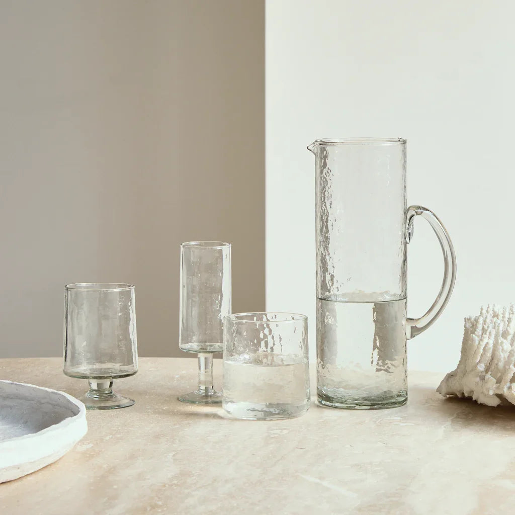 Urban Nature Culture Wijnglas Hammered Transparant - Set van 4