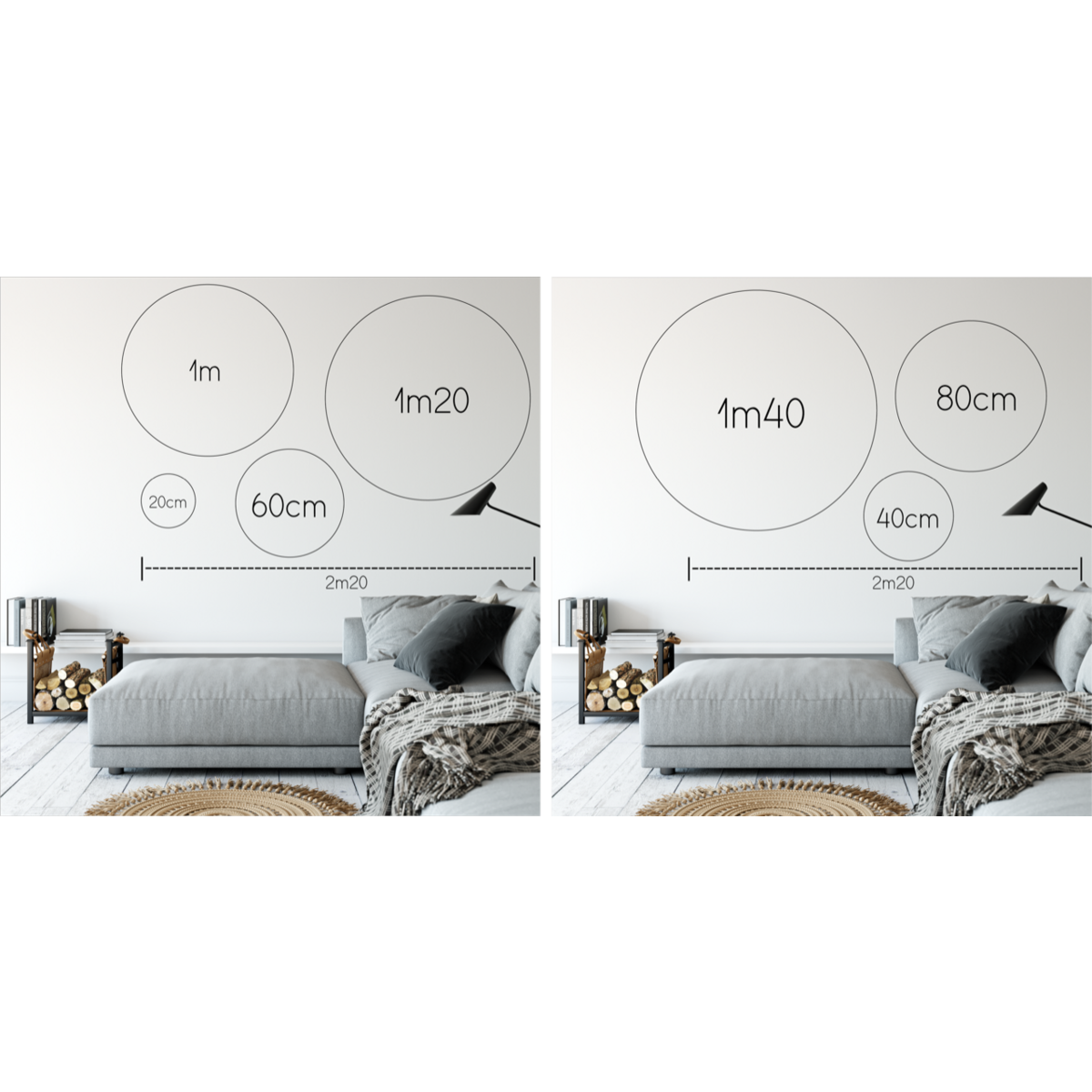 Muurcirkel Thuis beige