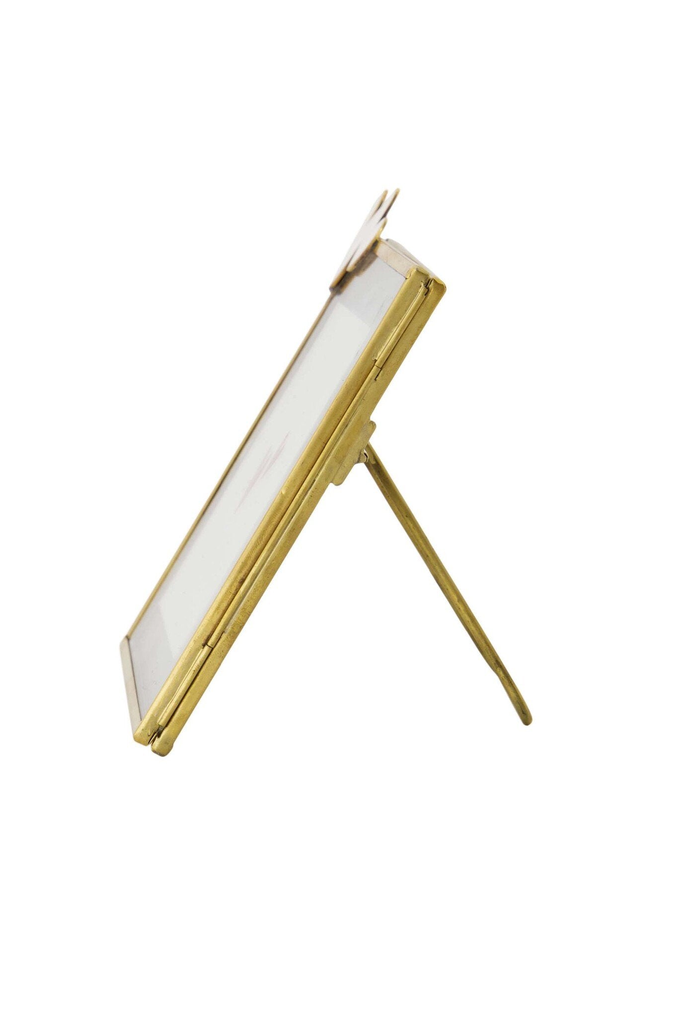 Zusss | Metall-Fotorahmen mit Herzen, weiß/gold