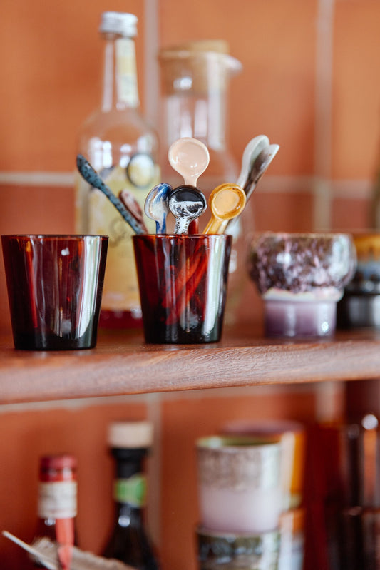 HK Living | 70's servies lepels M force set van 4