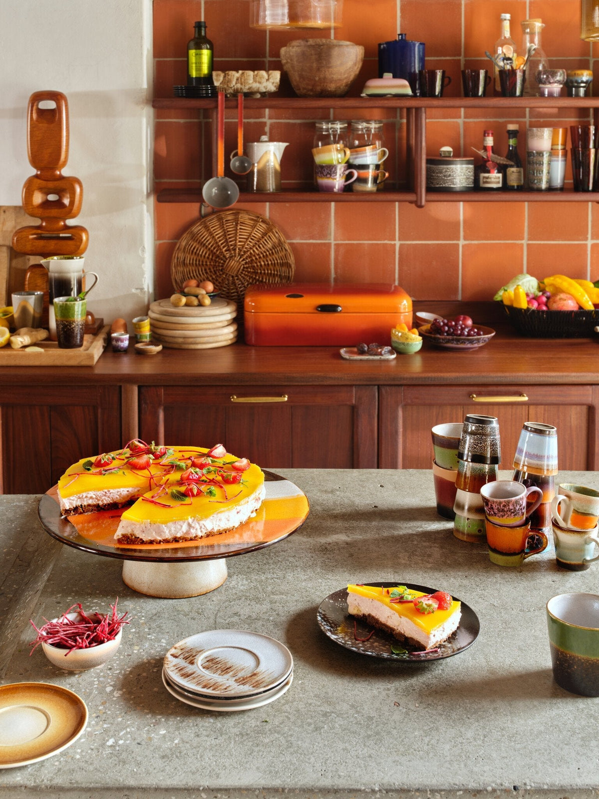 HK Living | 70's servies ristrettomokjes Solar set van 4
