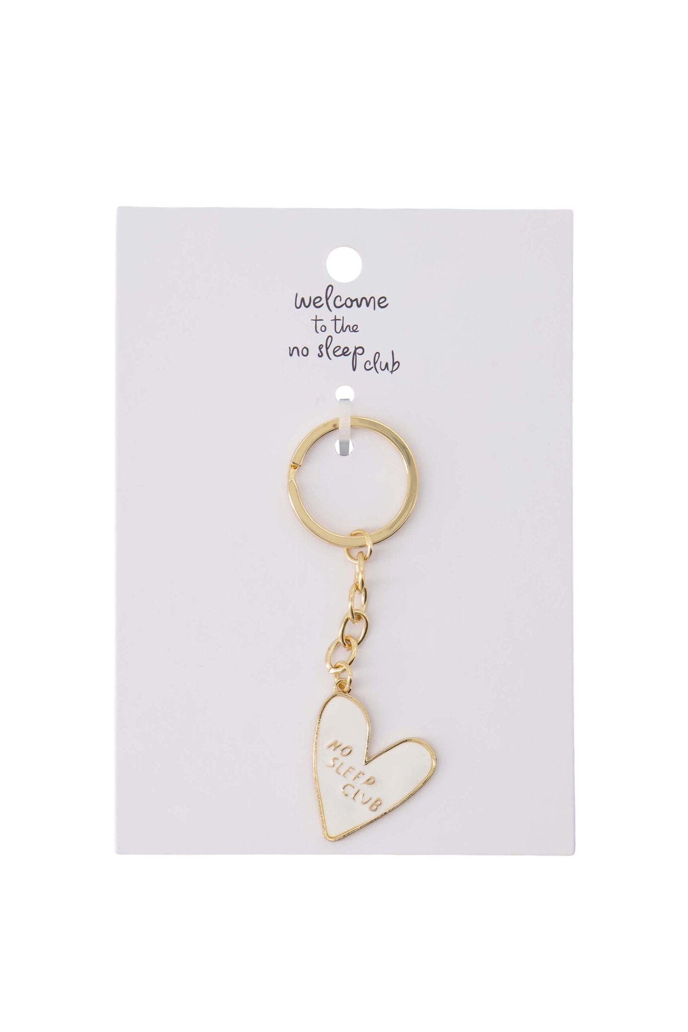 Zusss | Ansichtkaart sleutelhanger hartje wit/goud