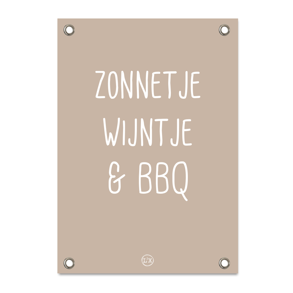 Tuinposter zonnetje wijntje bbq