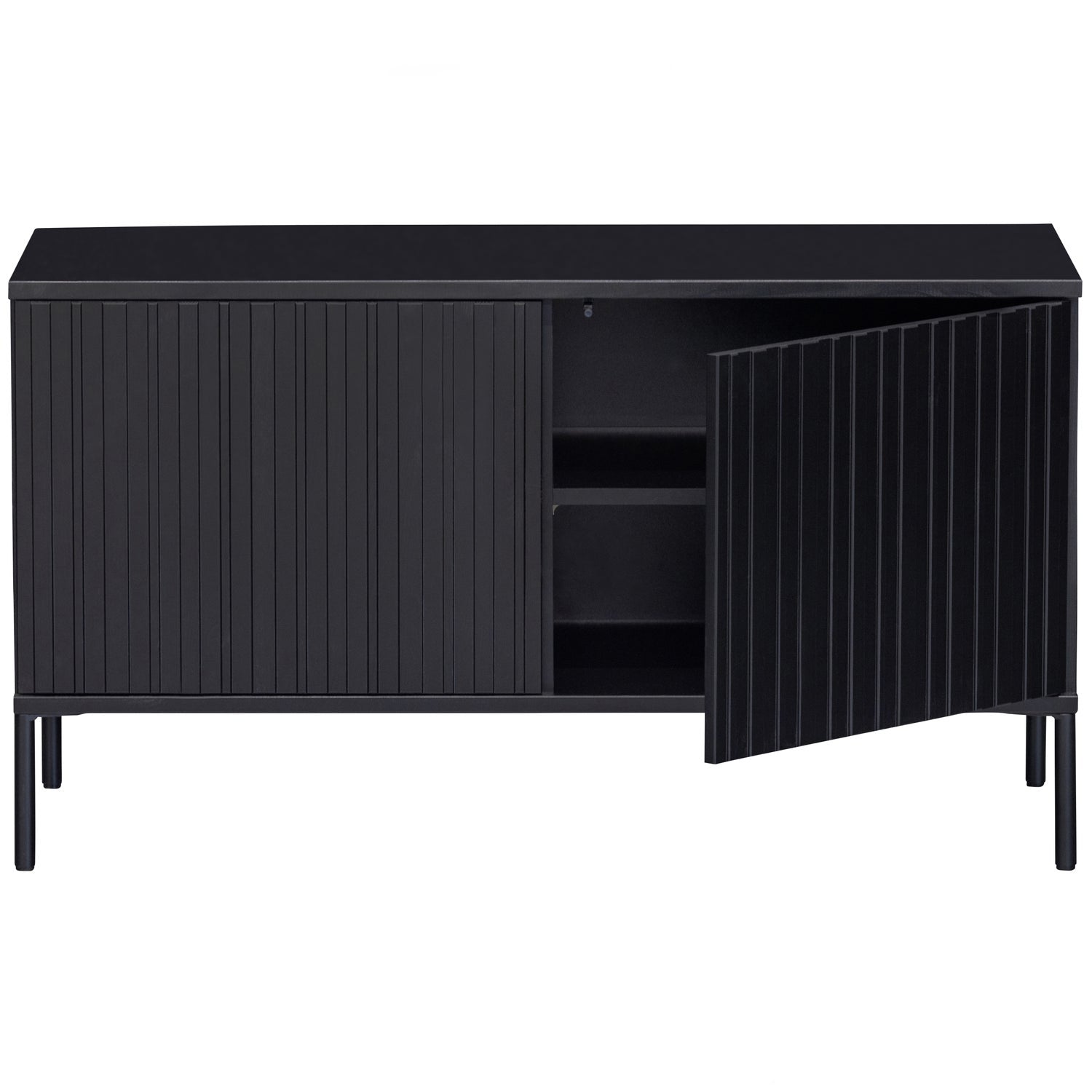 Woood New Gravure TV Meubel 100 cm grenen zwart