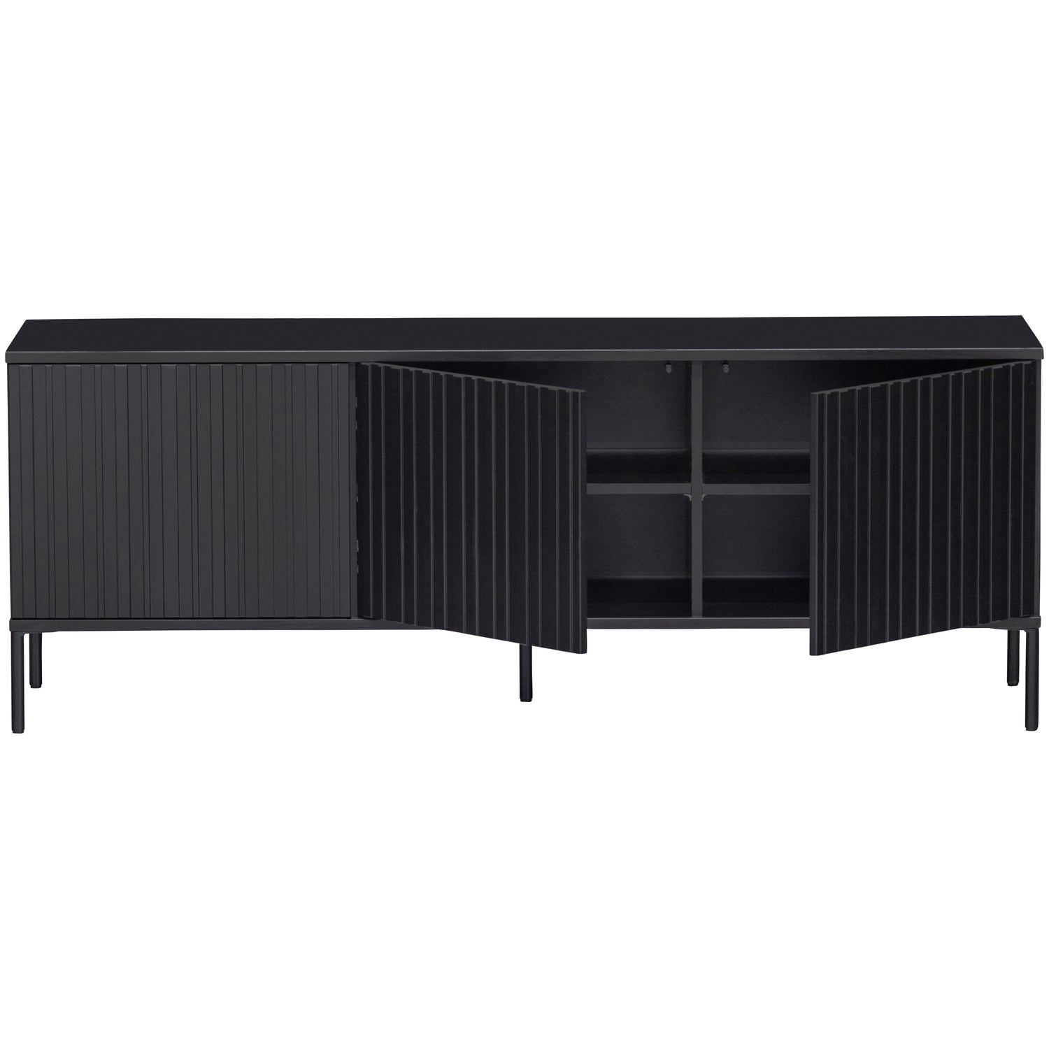Woood New Gravure TV Meubel 150 cm grenen zwart
