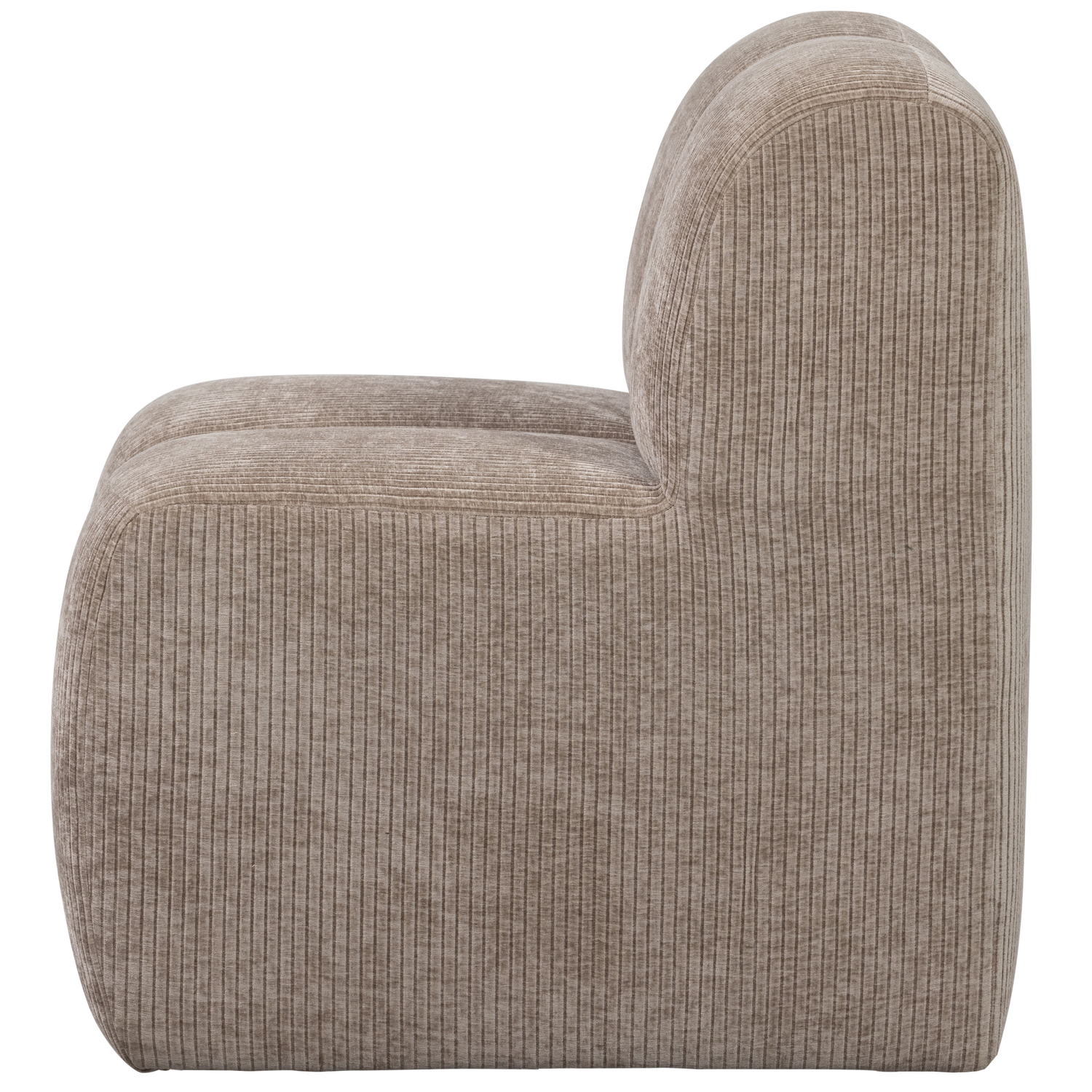 Woood Mojo Eetbank 84cm met rugleuning ribstof donkerzand