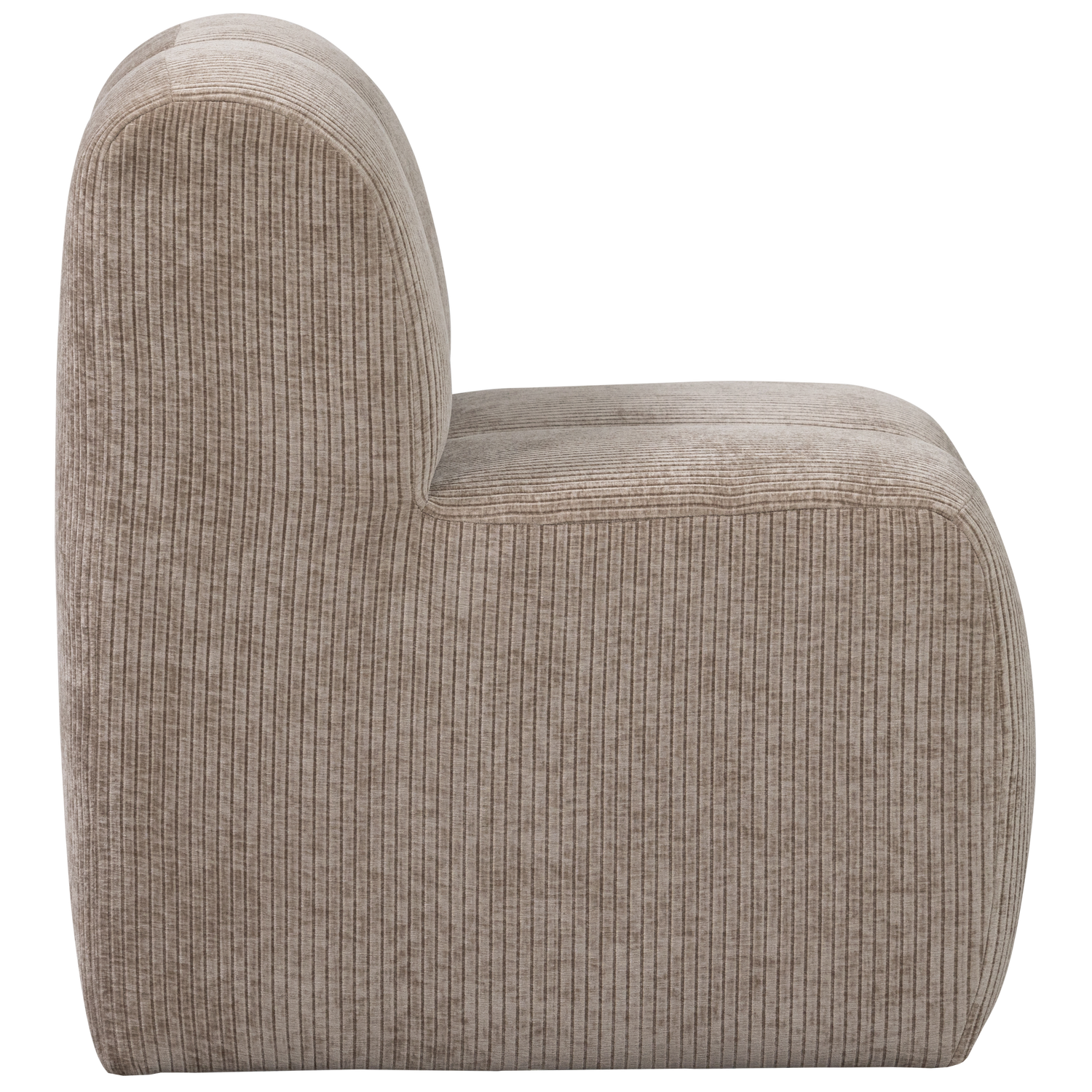 Woood Mojo Eetbank 84cm met rugleuning ribstof donkerzand