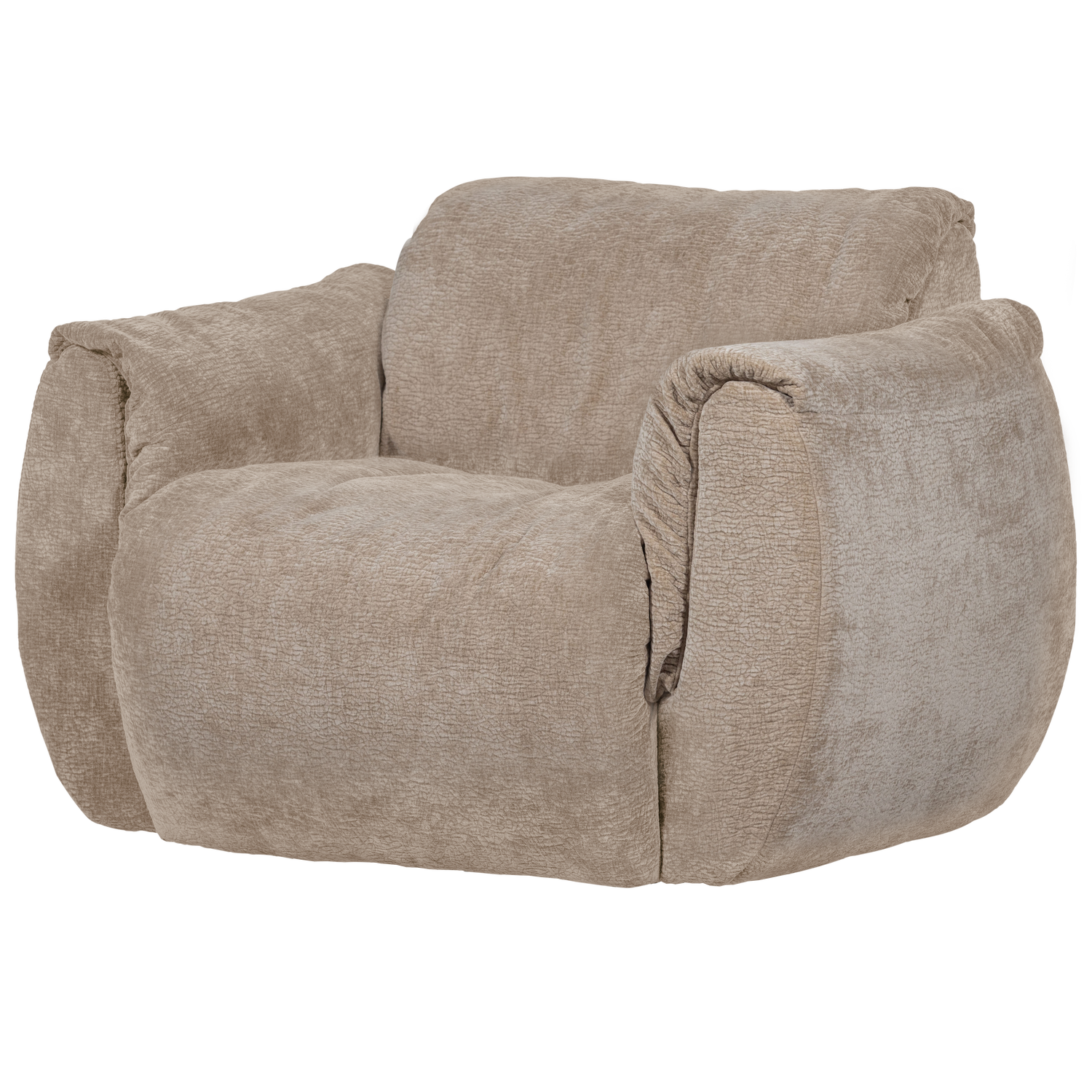 Woood Baggy Draaifauteuil 3D Chenille Zand
