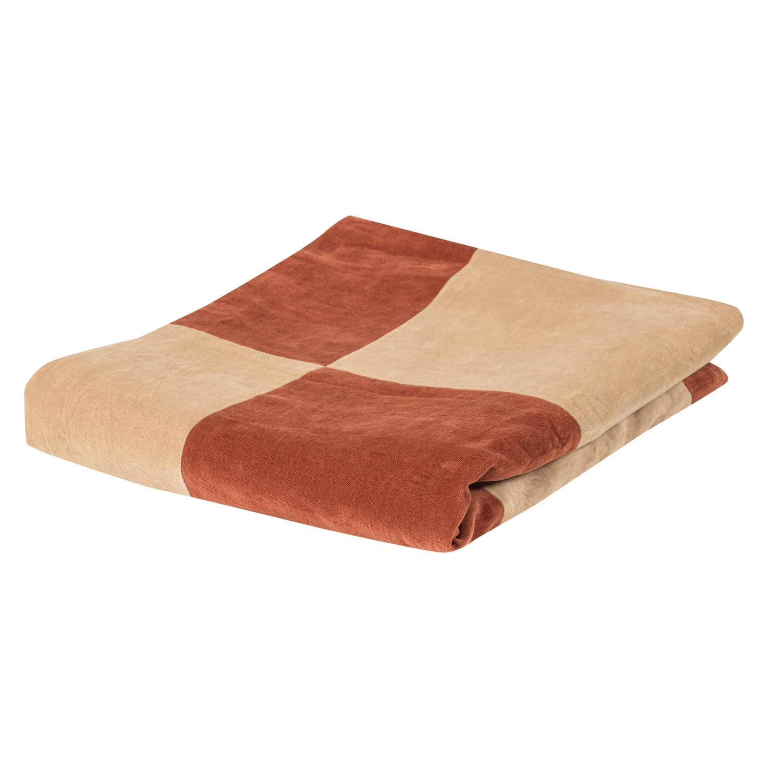 Woood Zena Plaid 130x170cm velvet roestbruin/beige