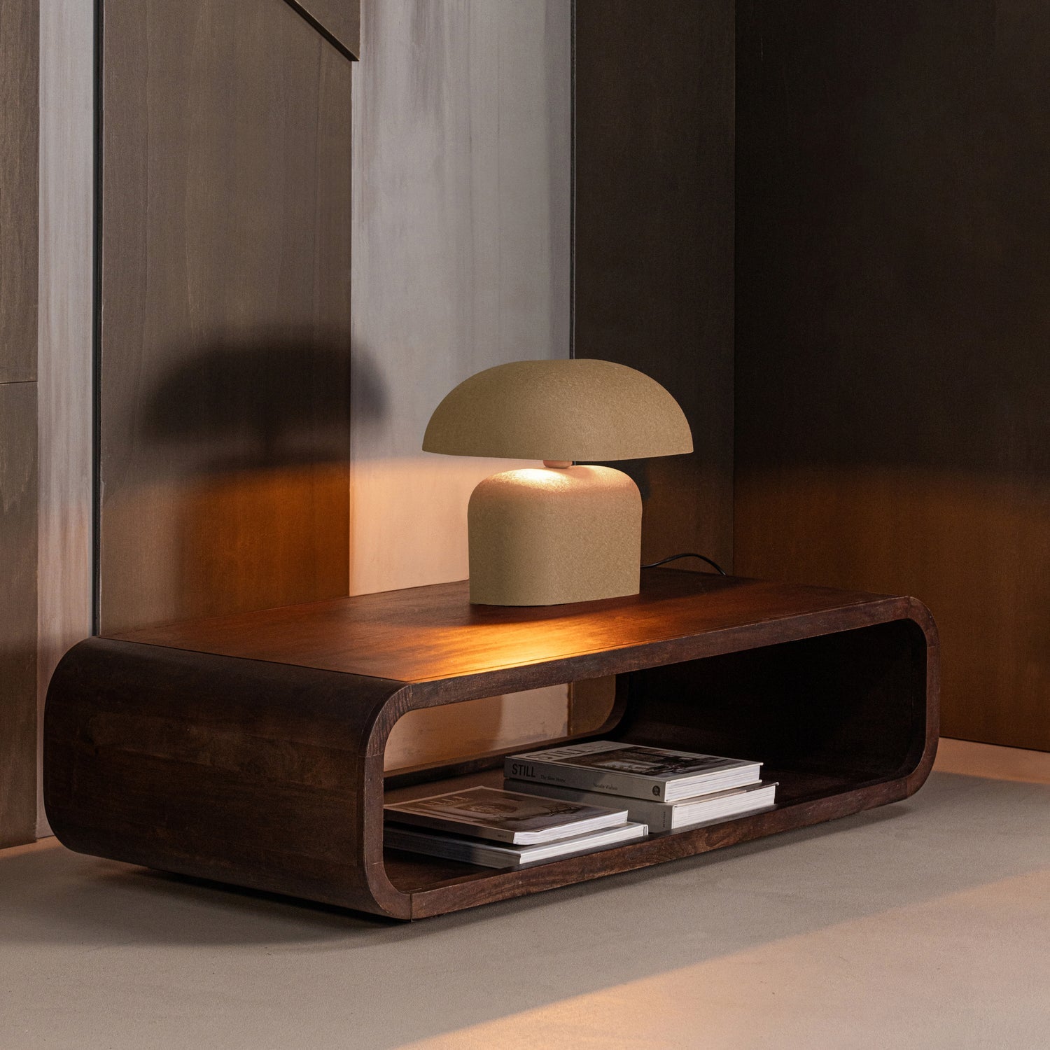 Woood Tilo Tafellamp metaal beige