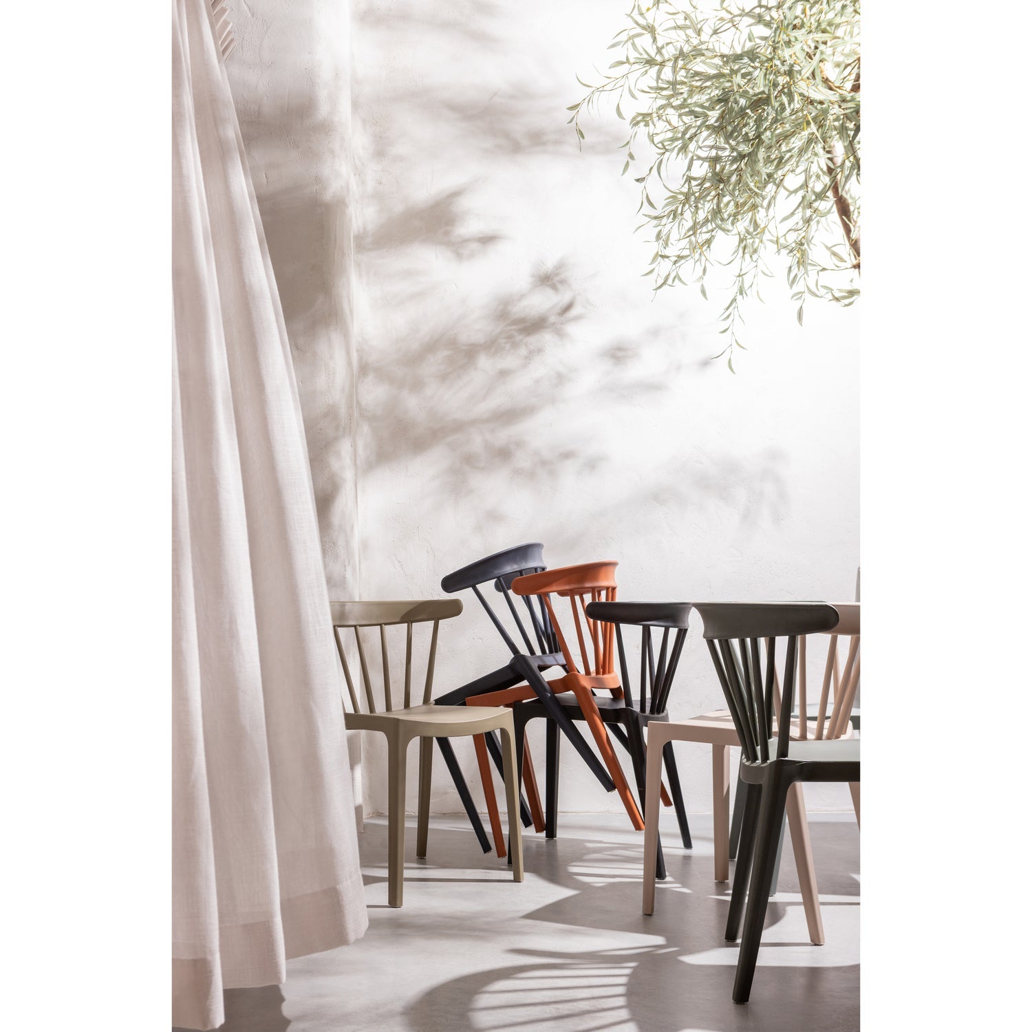 Woood Bliss Tuinstoel met spijlen zwart (set van 2)