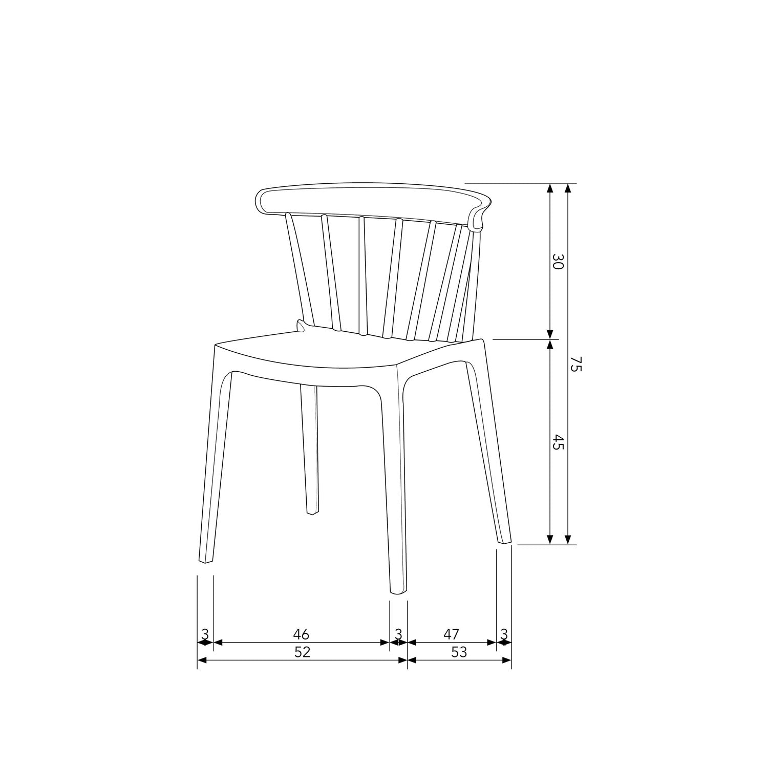 Woood Bliss Tuinstoel met spijlen zwart (set van 2)