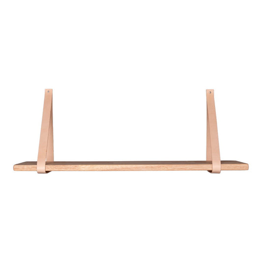 House Nordic | Houten wandschap met leren houders 120cm