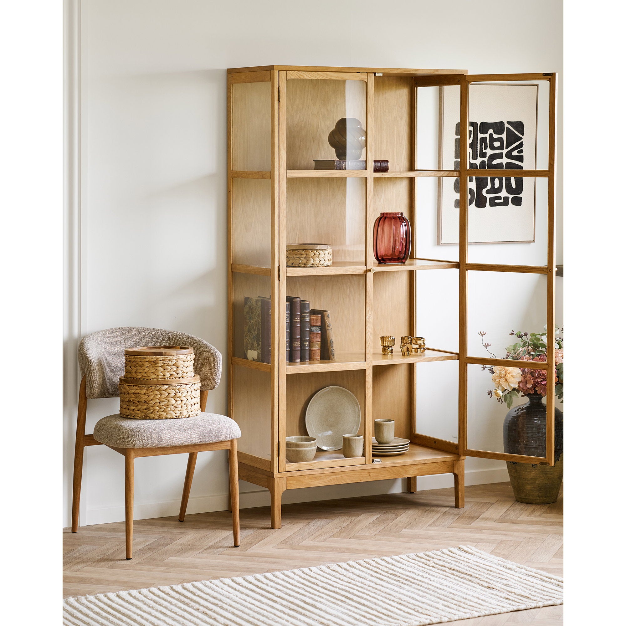House Nordic Vaas keramiek donker blauw 44.5 cm