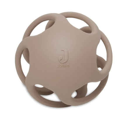 Jollein | Beißringball aus Silikon, 10 cm, Keks