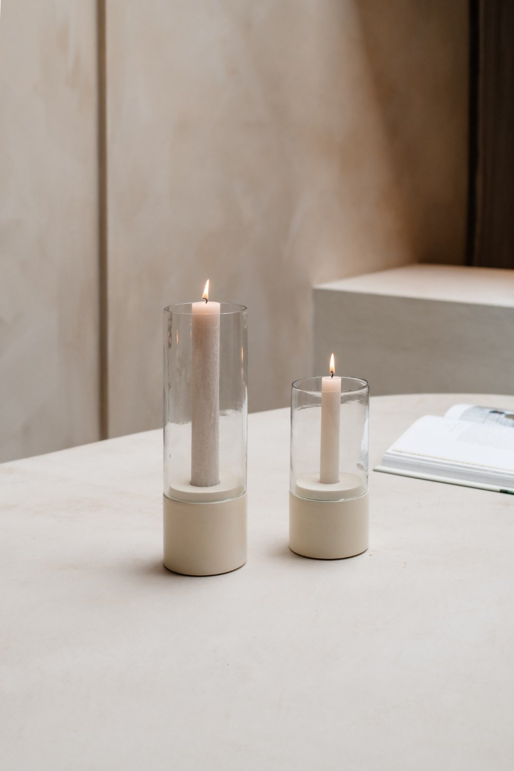 Home Society | Windlicht Mindy beige 21cm
