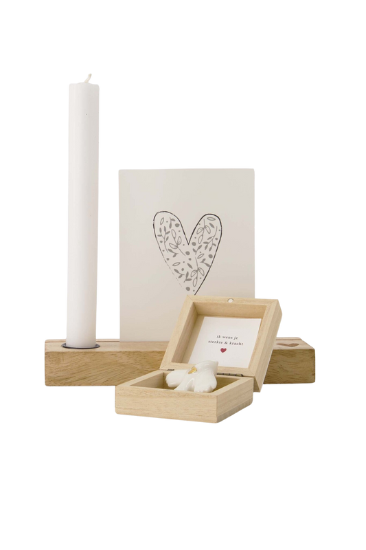 Zusss | Holzkiste mit weiß/goldenem Vogel