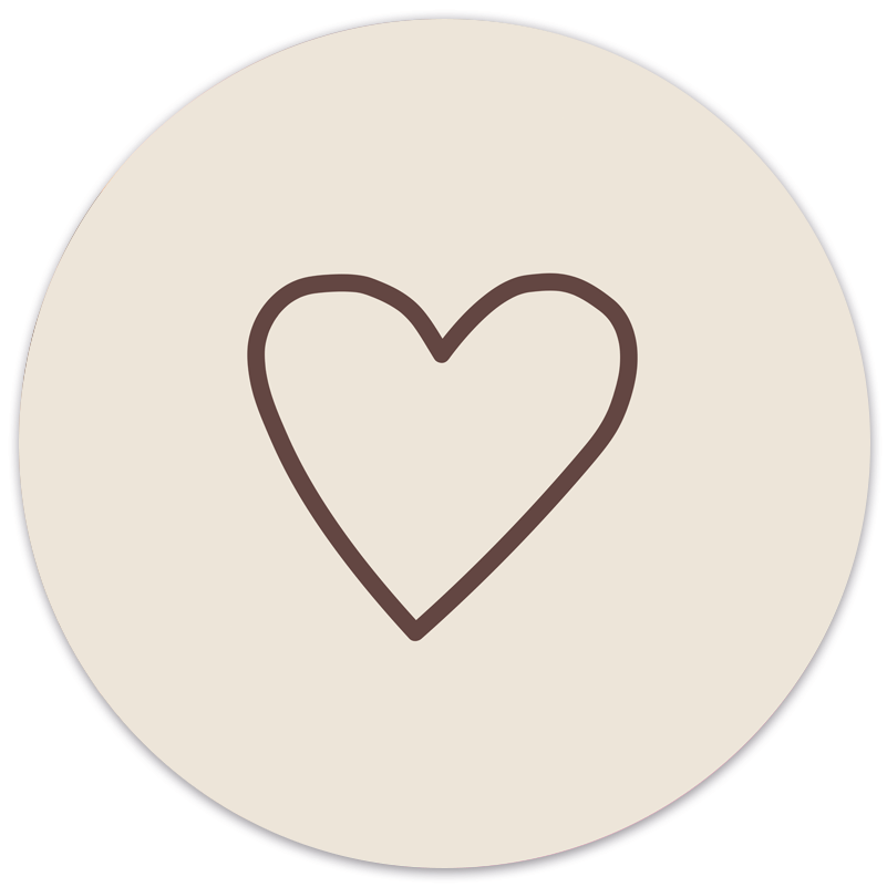 Muurcirkel hart beige
