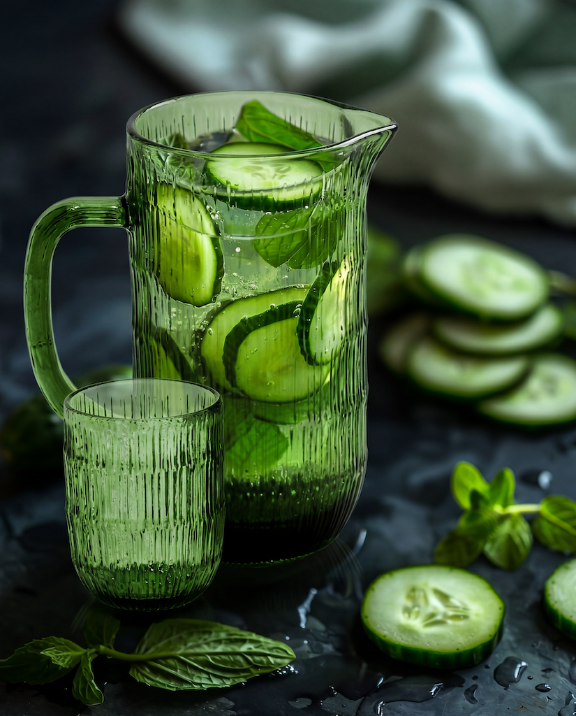 Bazar Bizar Waterkan The Ripple Mosgroen glas