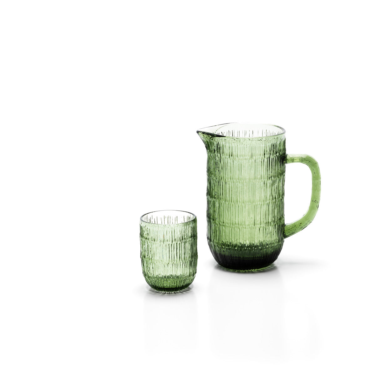 Bazar Bizar Waterglas The Ripple Mosgroen glas