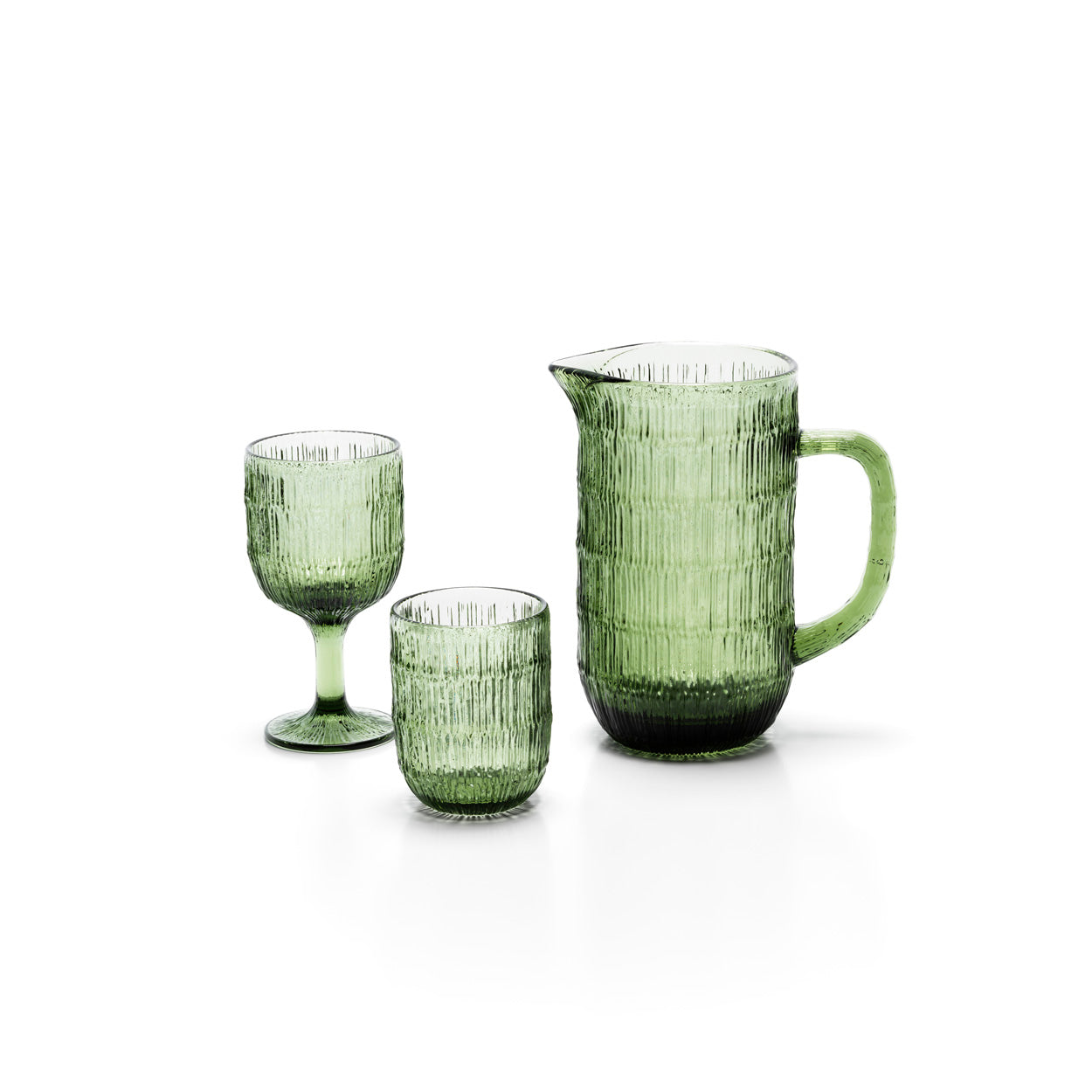 Bazar Bizar Waterglas The Ripple Mosgroen glas