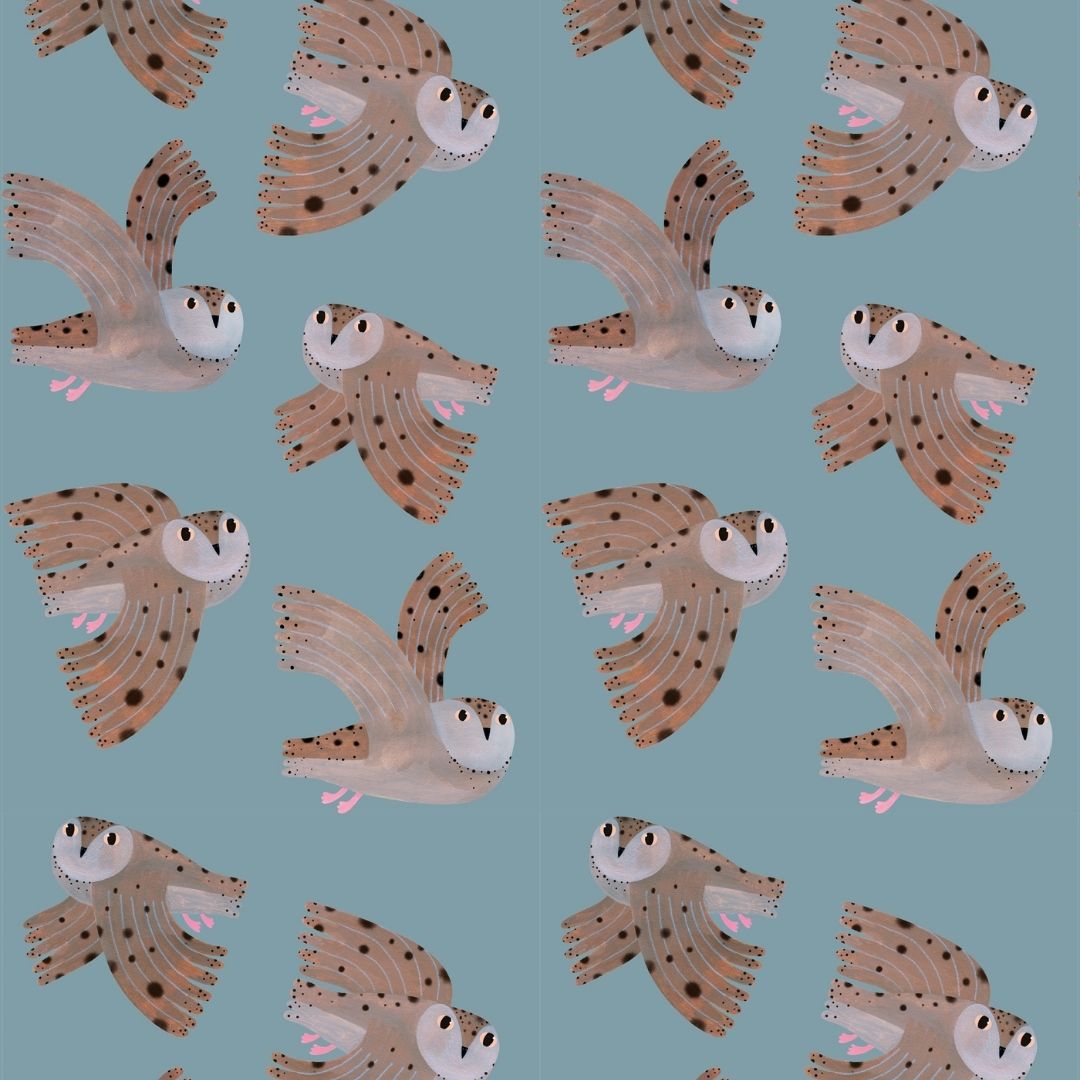 Meet me at the Wall Behang Owl sky | Aniek Bartels